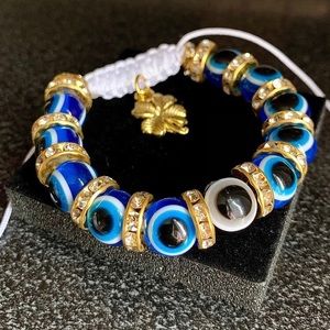 Beautiful Handmade Blue Evil Eye White Bracelet
